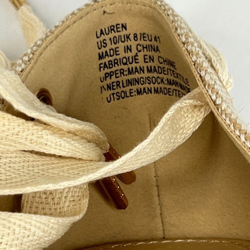 Justfab Womens Lauren Taupe Espadrille Closed Toe Lace Up Wrap Size 10 Sandals - Picture 9 of 9